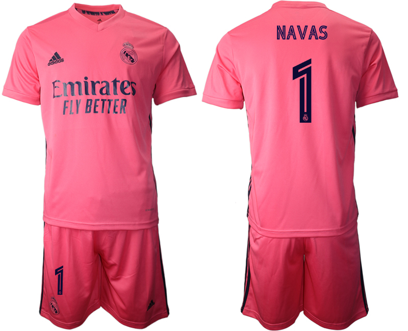 Men 2020-2021 club Real Madrid away #1 pink Soccer Jerseys2->real madrid jersey->Soccer Club Jersey
